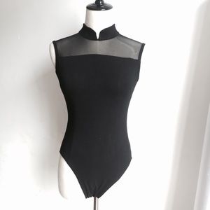 Women's Teen NWT Black Leotard Dance Wear w/ Mesh
